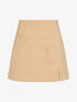 Mini-jupe fendue en feutrine - Beige - 1