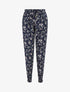 Pantalon style jogging imprimé petites fleurs - Marine - 1
