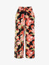 Pantalon ample motif grandes fleurs - Noir - 5