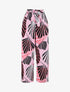 Pantalon ample motif tropical fantaisie - Rose - 1