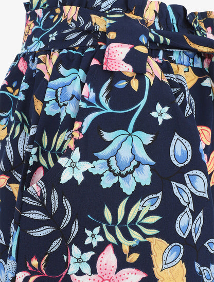 Short taille haute imprimé fleurs d&