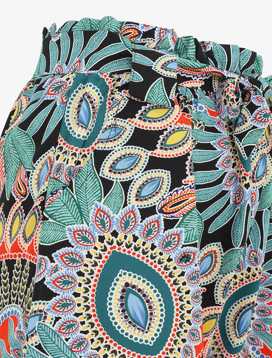 Short droit imprimé tropical fantaisie - Noir - 3