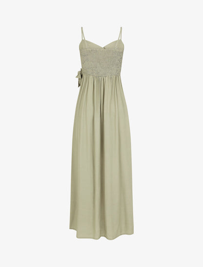 Robe longue à cache-cœur boutonné - Vert olive - 2