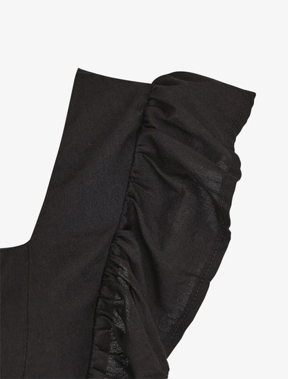 Robe longue dos nu à nouer - Noir - 3