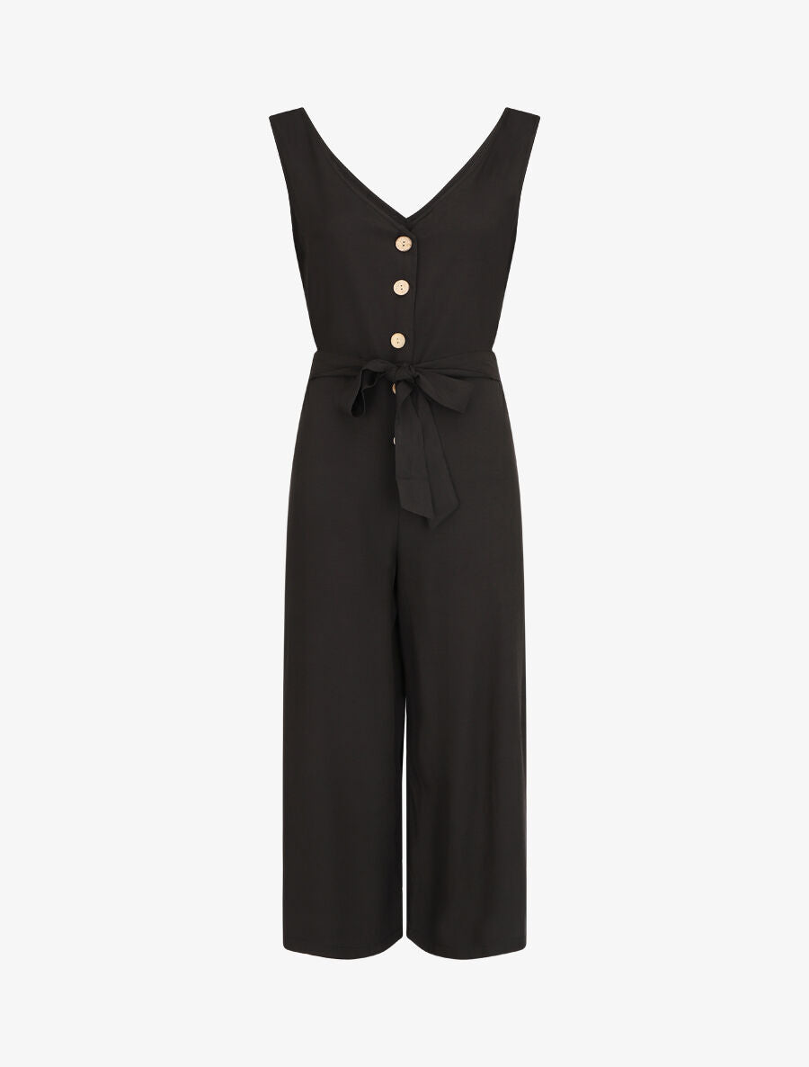 Combinaison ample boutonnée - Noir - 1