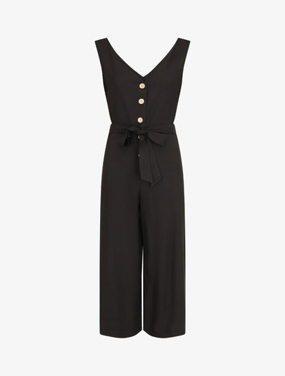 Combinaison ample boutonnée - Noir - 1