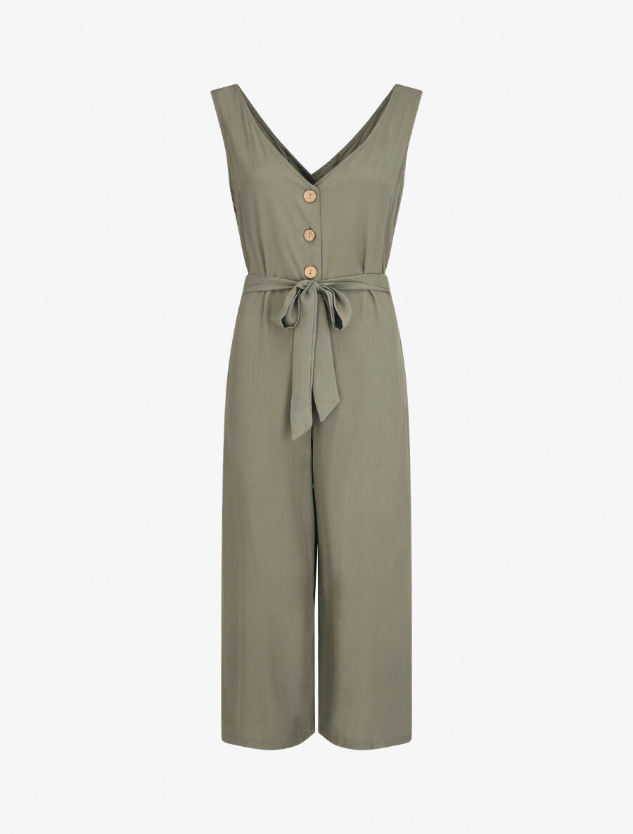 Combinaison ample boutonnée - Vert - 1