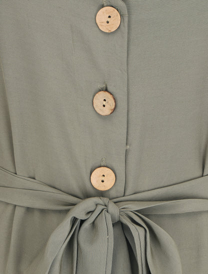 Combinaison ample boutonnée - Vert - 3