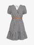 Robe mi-longue à carreaux - Noir - 1