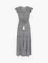 Robe longue élastiquée imprimé fleuri - Noir - 1