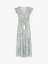 Robe longue élastiquée imprimé fleuri - Vert - 1