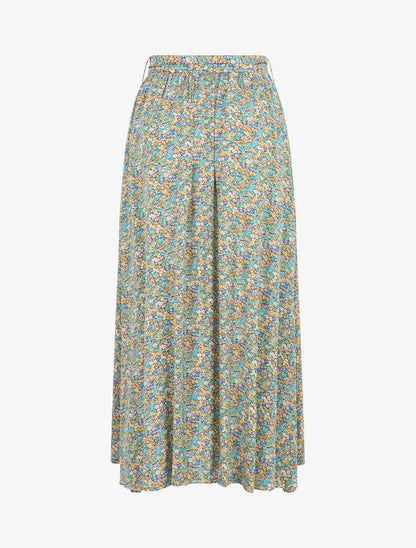 Jupe longue à taille élastiquée imprimé floral - Vert - 2