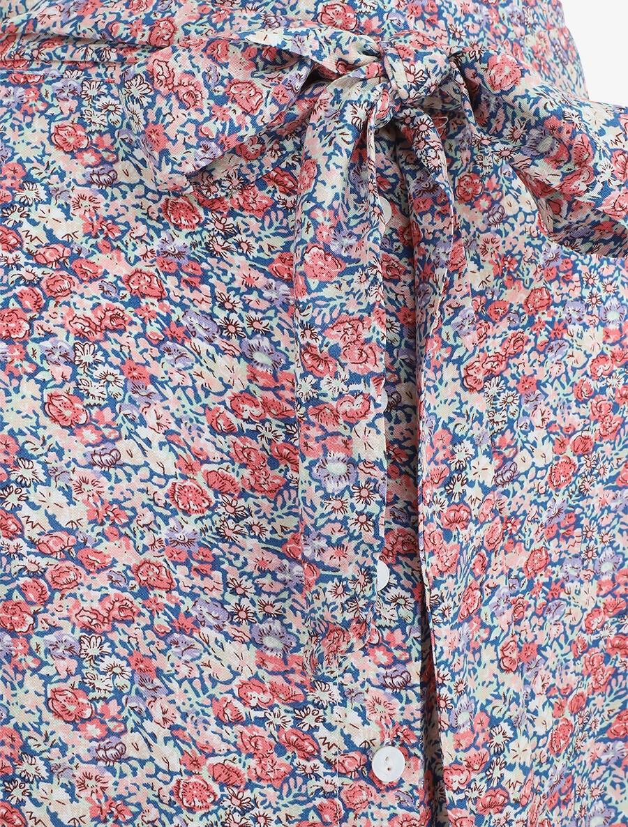 Jupe longue à taille élastiquée imprimé floral - Violet - 3