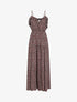 Robe longue à volants imprimé petites fleurs - Noir - 1