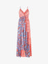 Robe longue imprimé floral style patchwork - Bleu - 5