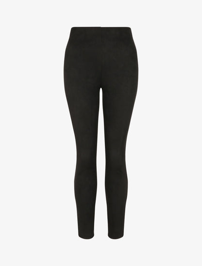 Pantalon skinny en suédine - Noir - 1