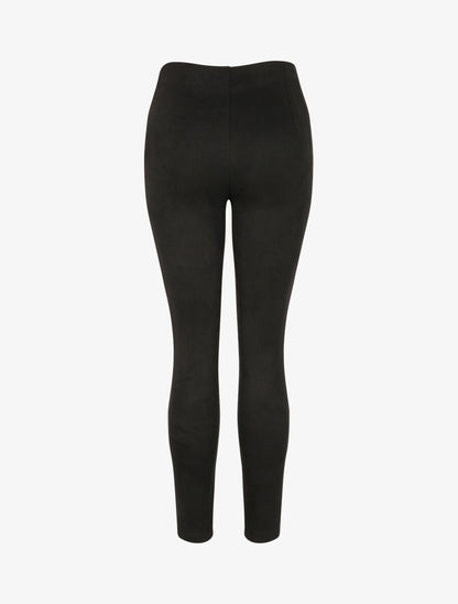 Pantalon skinny en suédine - Noir - 2