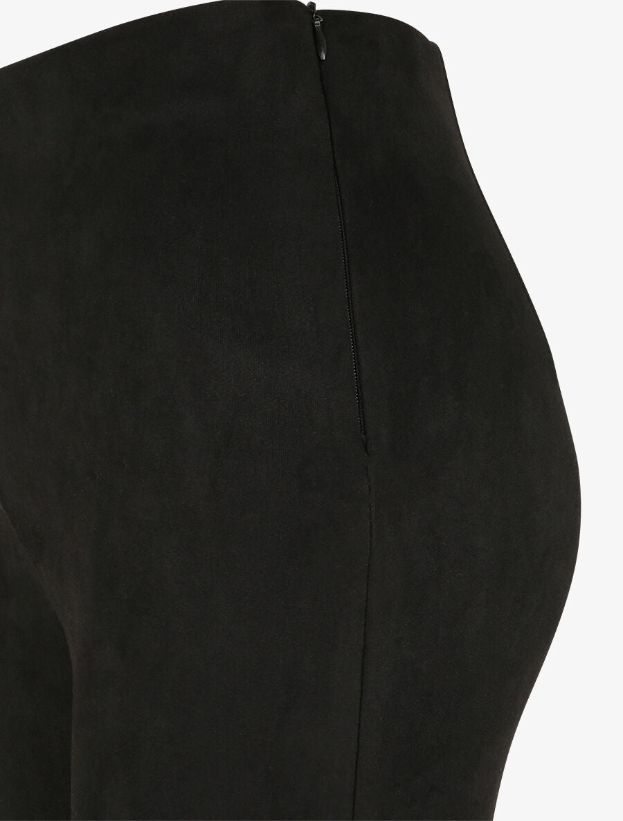 Pantalon skinny en suédine - Noir - 3