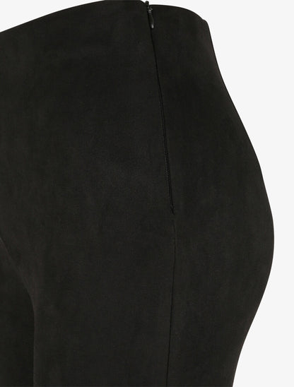 Pantalon skinny en suédine - Noir - 3