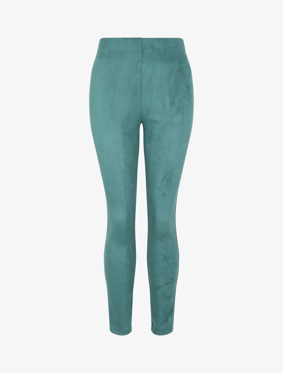 Pantalon skinny en suédine - Vert - 4