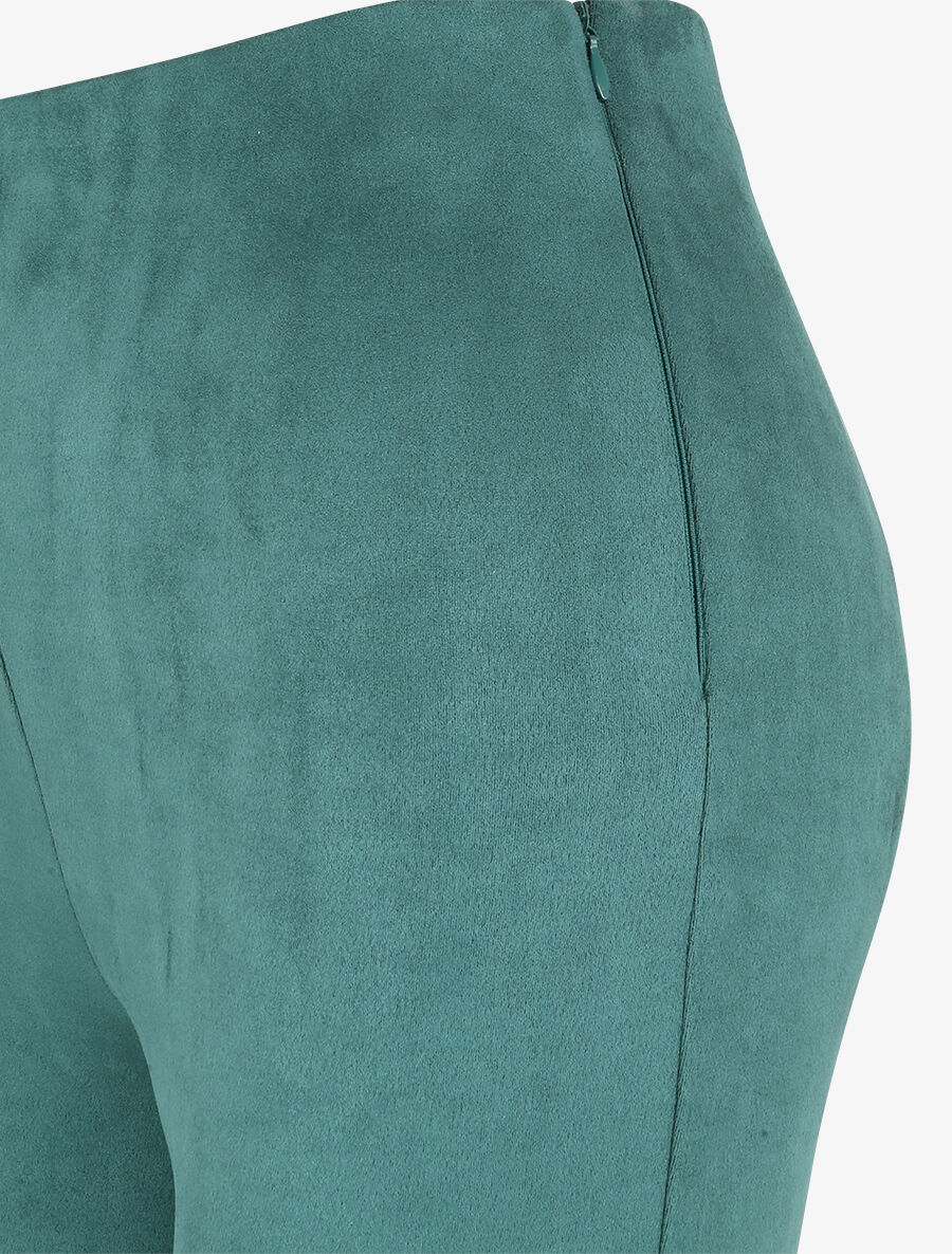 Pantalon skinny en suédine - Vert - 3