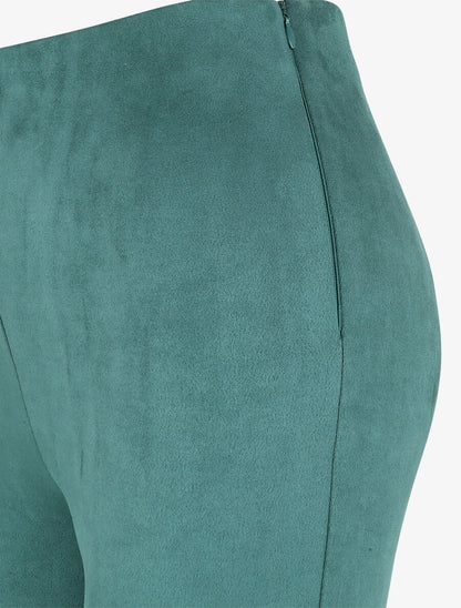 Pantalon skinny en suédine - Vert - 3