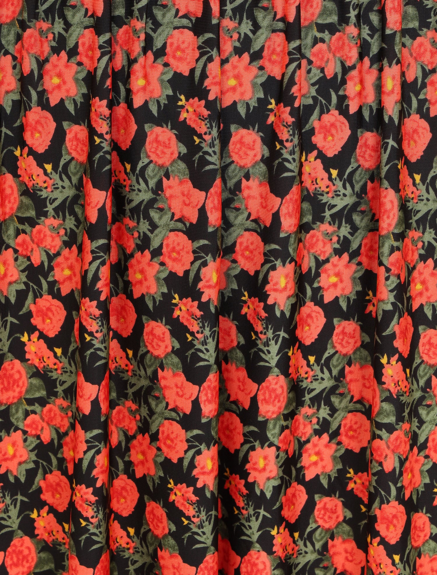 Robe longue à bretelles imprimé fleuri - Rouge - 4