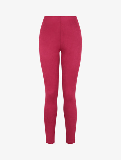 Pantalon skinny en suédine - Lie de vin - 4