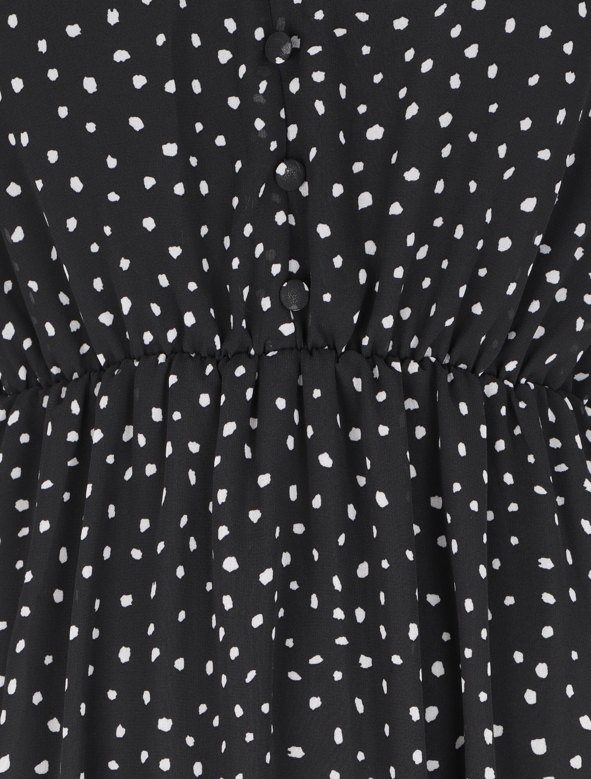 Robe longue à imprimé moucheté - Noir - 3