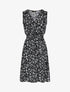 Robe imprimé fleuri à col cache-coeur - Noir - 4