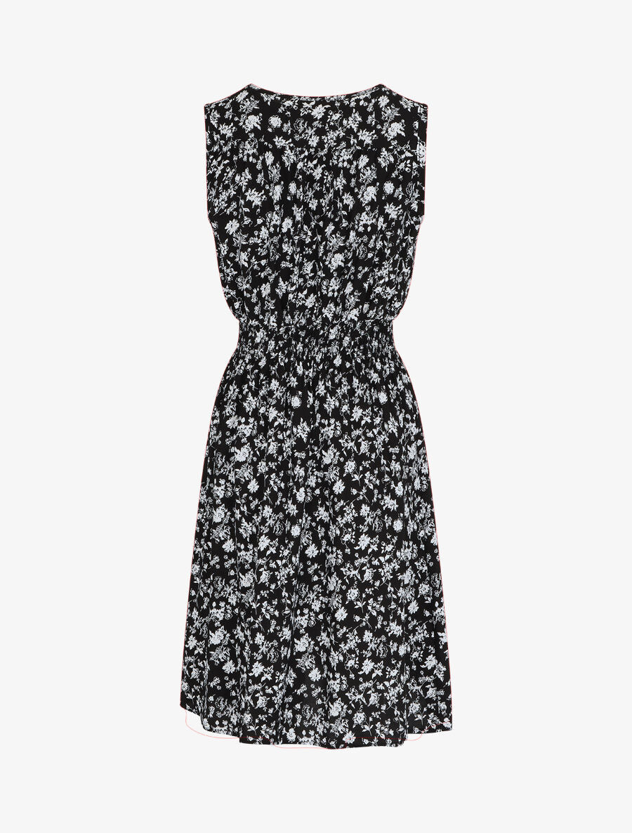 Robe imprimé fleuri à col cache-coeur - Noir - 2