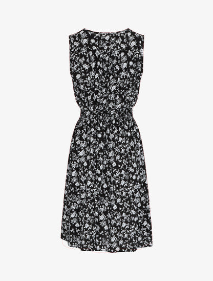 Robe imprimé fleuri à col cache-coeur - Noir - 2