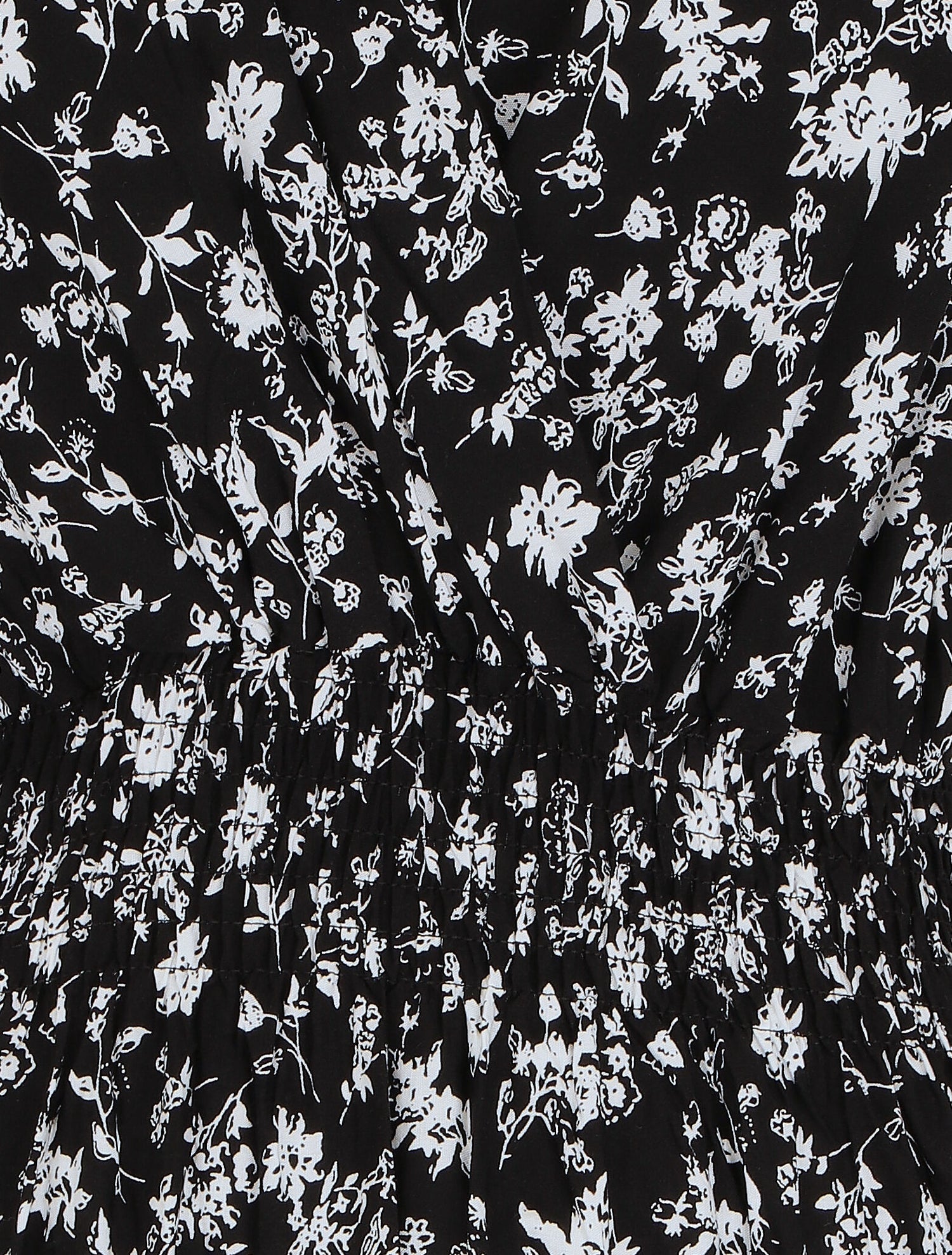 Robe imprimé fleuri à col cache-coeur - Noir - 3