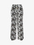 Pantalon ample à motif tropical - Noir - 5