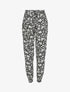Pantalon droit à motif fleurs fantaisies - Noir - 5