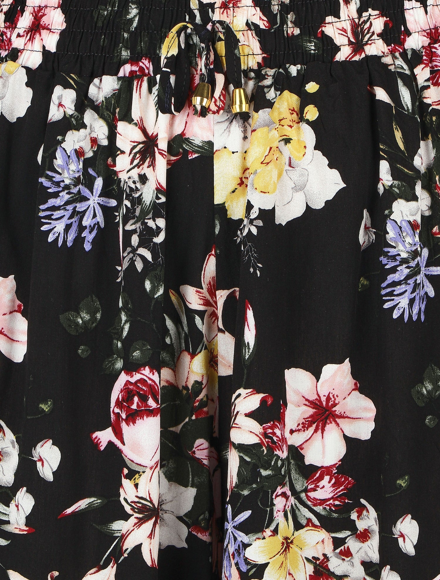 Short fluide imprimé floral - Noir - 3