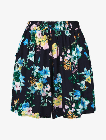 Short fluide imprimé floral - Marine - 1
