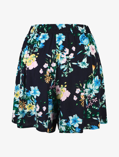 Short fluide imprimé floral - Marine - 2