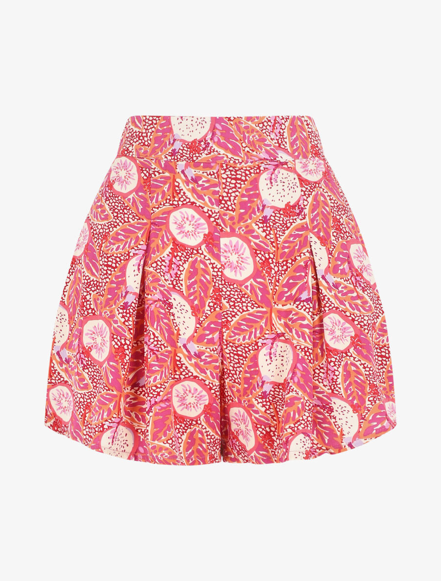 Short fluide à imprimé fantaisie - Rose - 1
