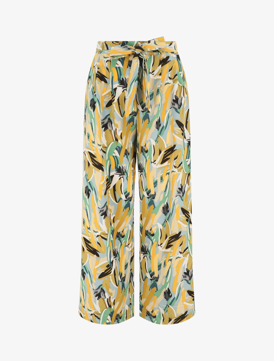 Pantalon fluide imprimé graphique - Bleu ciel - 5
