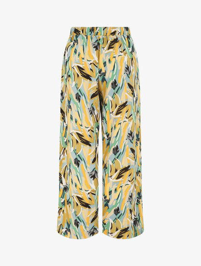 Pantalon fluide imprimé graphique - Bleu ciel - 2