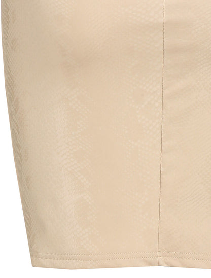 Jupe en simili effet python - Beige - 3