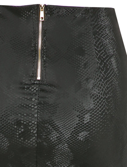 Jupe en simili effet python - Noir - 3