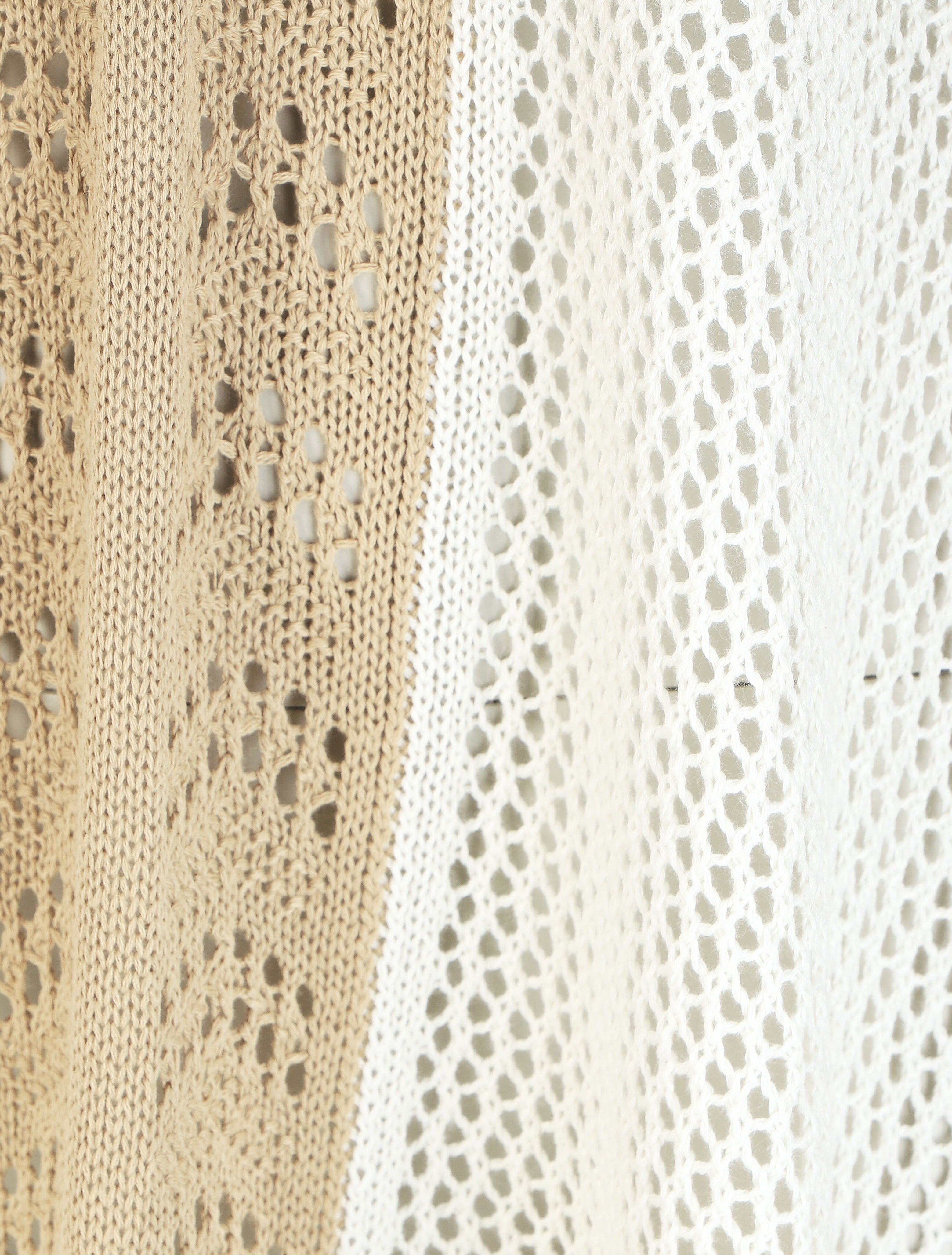 Poncho long en maille - Écru - 3