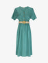 Robe longue uni manches courtes - Vert d&