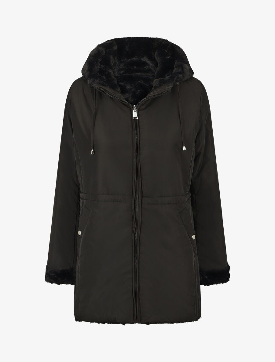 Parka réversible droite grande taille - Noir - 5