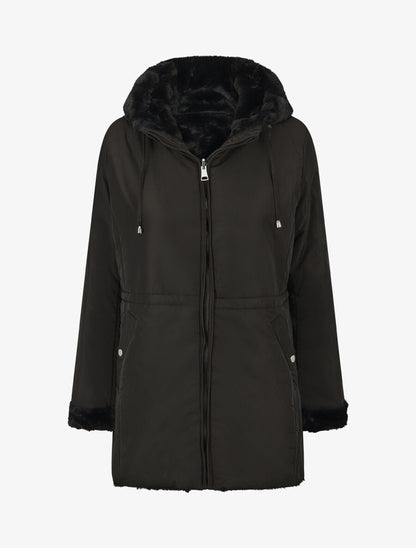 Parka réversible droite grande taille - Noir - 5