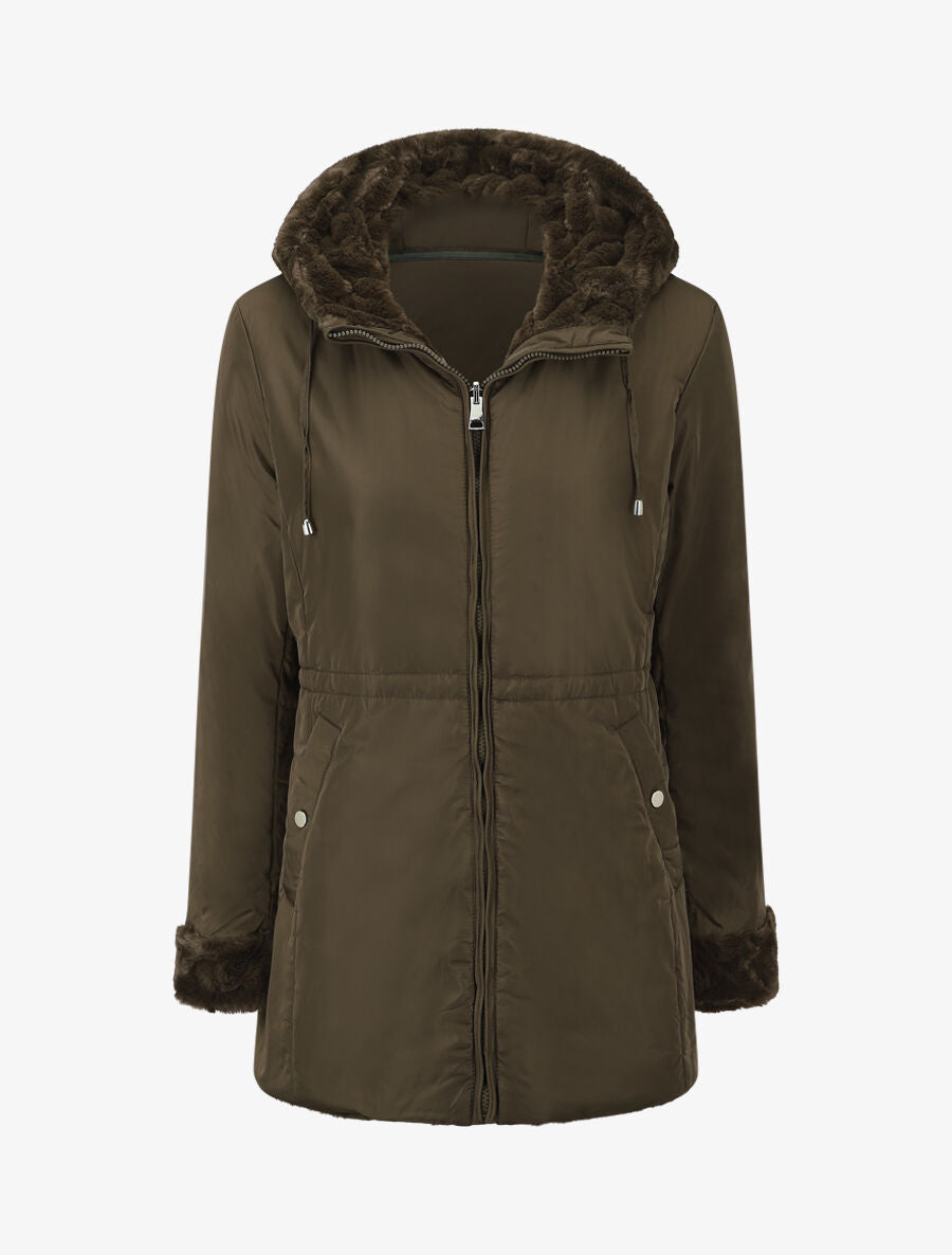 Parka réversible droite grande taille - Kaki - 1