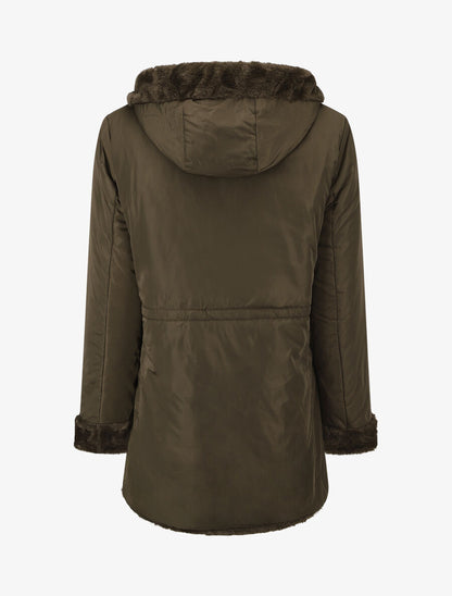 Parka réversible droite grande taille - Kaki - 2