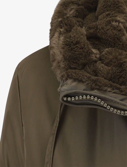Parka réversible droite grande taille - Kaki - 3